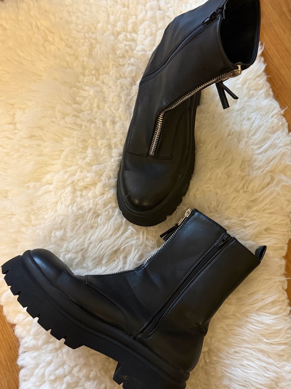 Primark Black Chunky Side-Zip Combat Boots